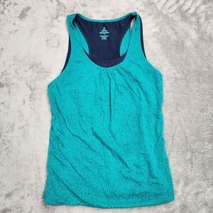 Prana double layer scoop neck racerback tank top. Blue. Size small EUC